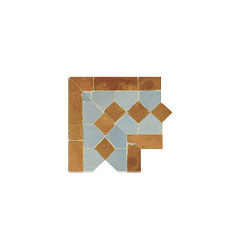 Mosaic House Moroccan tile Dfira DRH-H Corner 17-16 Sky blue Gold  zellige, mosaic, zellij, field, pattern, glaze, simple, classic, octagonal 